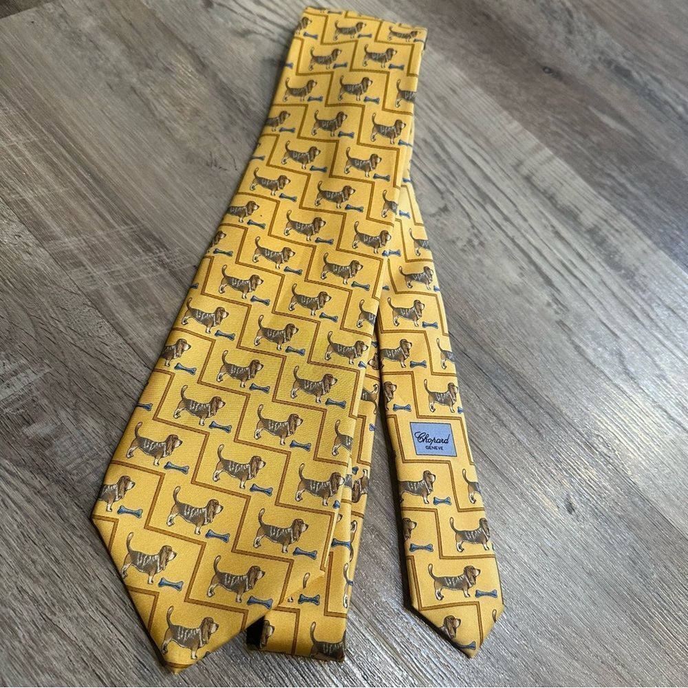 CHOPARD Silk Dog Tie Yellow‎